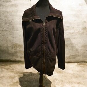 Womens Brown Sweater with Ribbed Collar...Very Gently Used..Size 2X by Jones NY